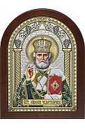 Икона Святителя Николая Чудотворца в посеребренном окладе